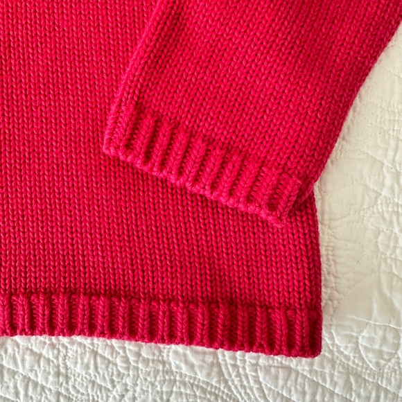 Vintage Lands End 100% Cotton Cowl Neck Sweater Thick Knit M 10-12 - Picture 9 of 10